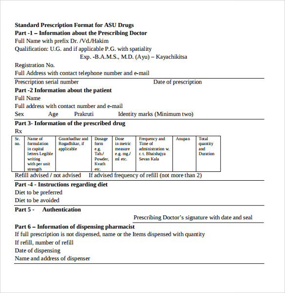 FREE 5 Doctor Prescription Templates In PDF