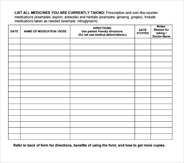 universal medical prescription form