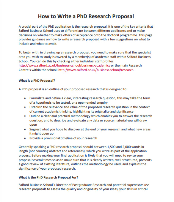 how to write a doctoral research proposal