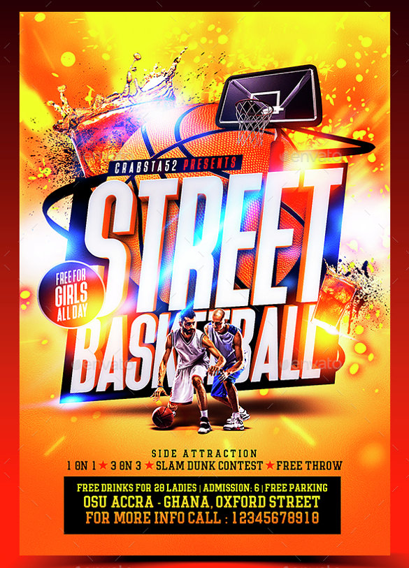 street basketball flyer template