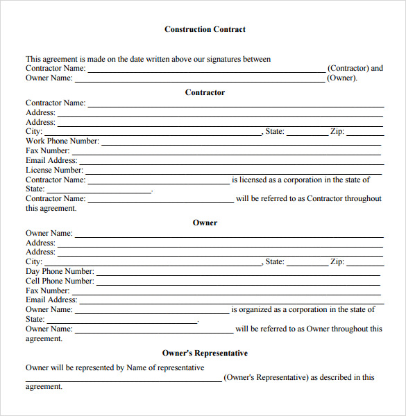 free contractor proposal template example