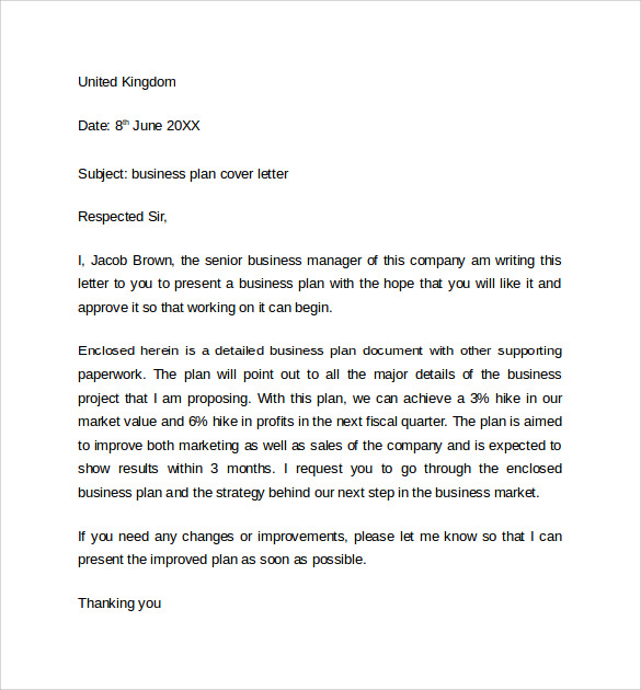 Free 7 Sample Business Cover Letter Templates In Pdf Ms Word