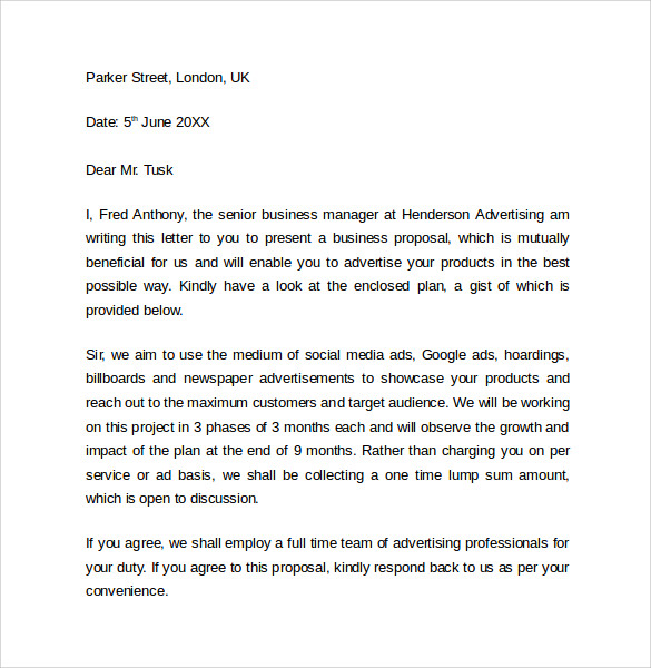 Sample Business Cover Letter Template 8 Download Free Documents