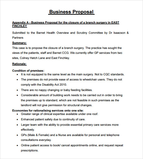 business proposal template free