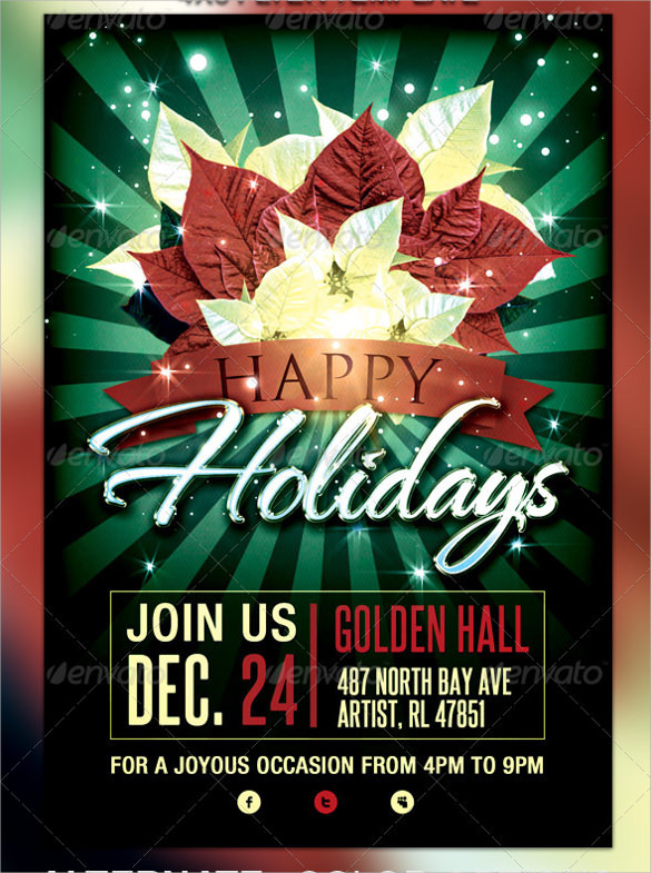 happy holiday flyer template