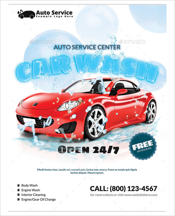 car wash service flyer