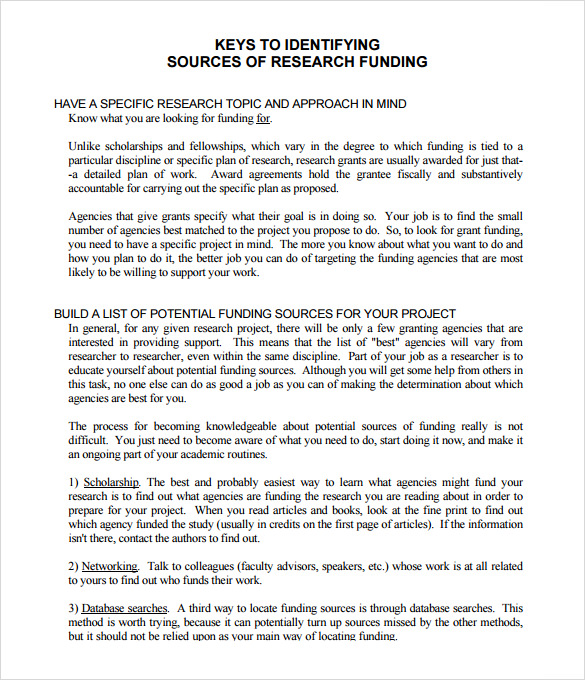 proposal for research funding