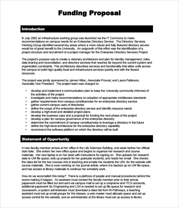 sample funding proposal template