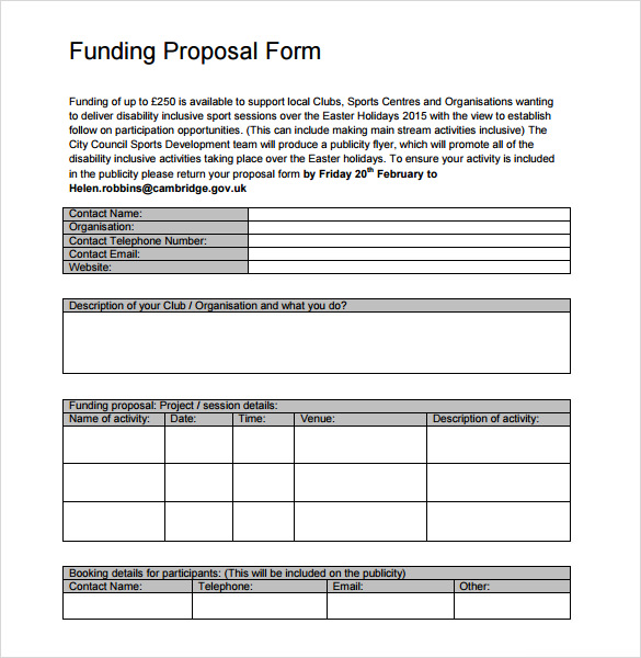 8 Funding Proposal Templates To Download For Free Sample Templates