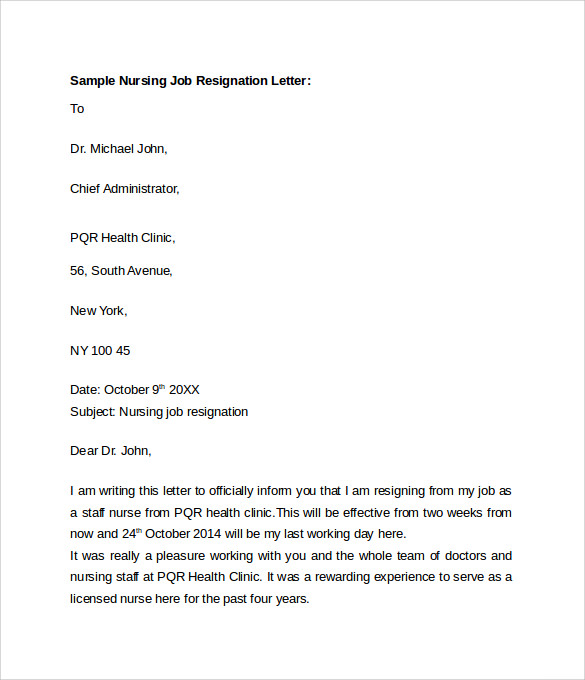 form letter report credit dispute to Resignation Sample Nursing Nursing Letter Job Job Letter Resignation