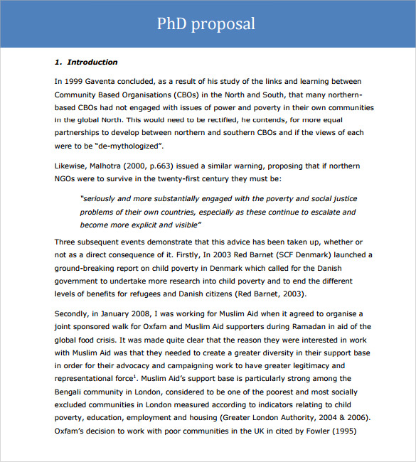 phd proposal layout