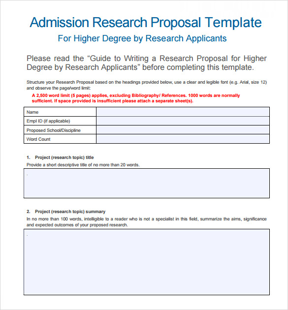 defined the word research proposal