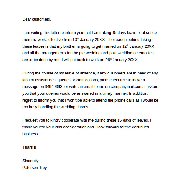 leave of absence letter to customers1