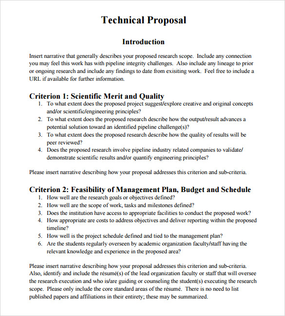 methodology in technical proposal