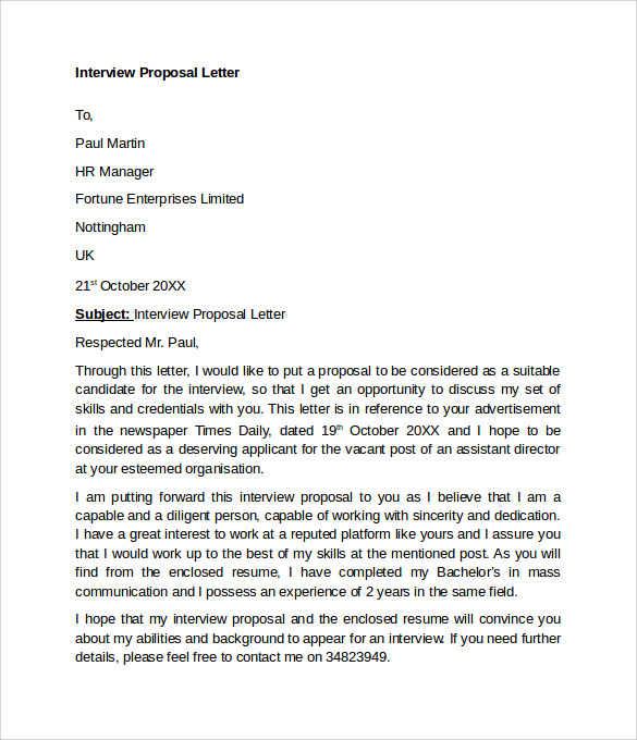 interview proposal letter1