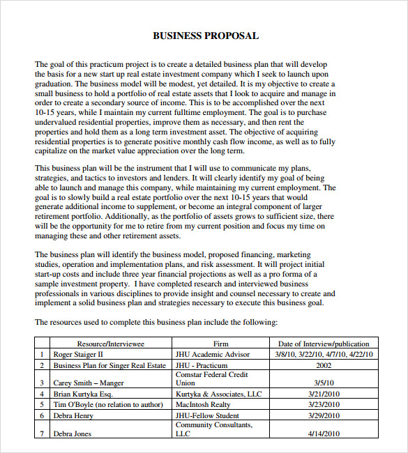 consultant proposal format