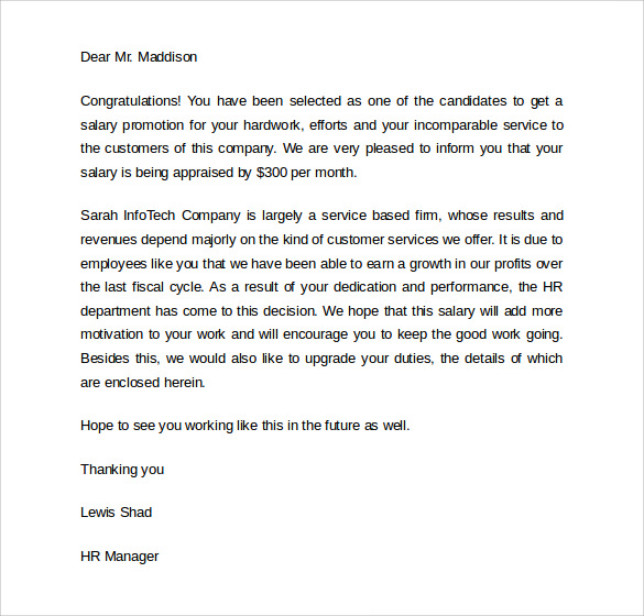 employee promotion letter