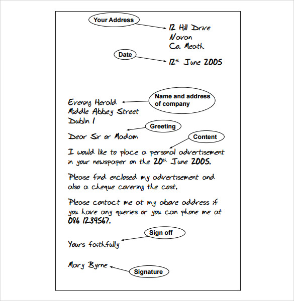 business letter layout format