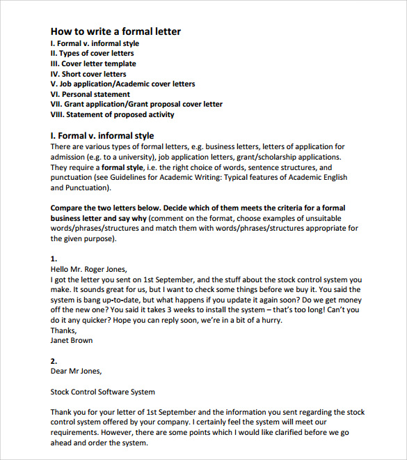 Example Official Letter Format 2489