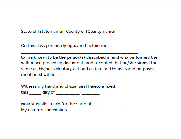 notarized letter format