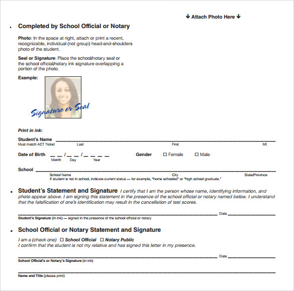 notarized identification letter