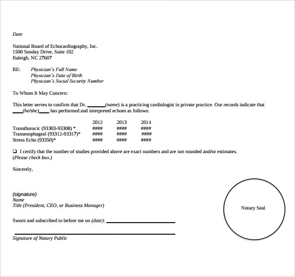 notarized letter template pdf