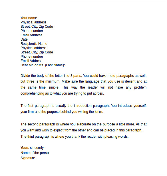 professional thank you letter format