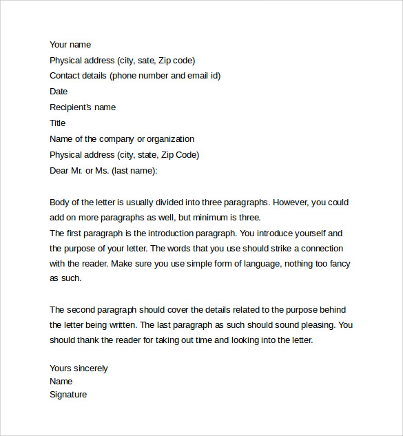 professional letter template