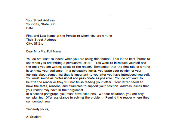 professional business letter format