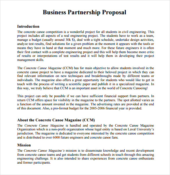 FREE 13  Sample Partnership Proposals in PDF Google Docs Pages MS