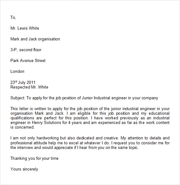 job letter from employer