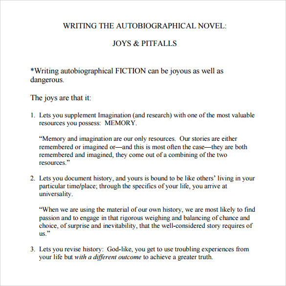 autobiography template example