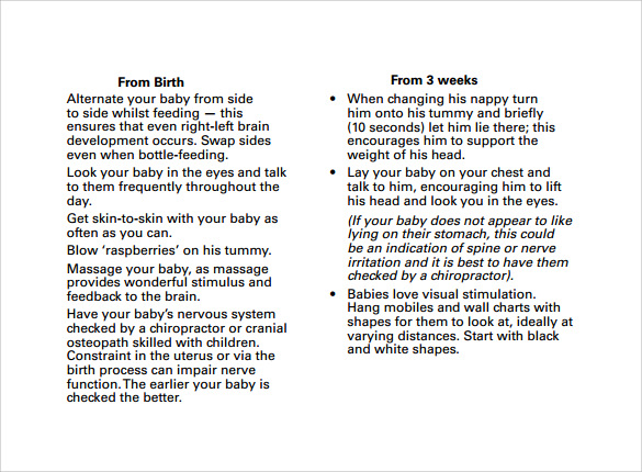 example of baby development chart