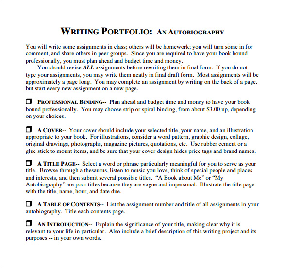 autobiography writing pdf