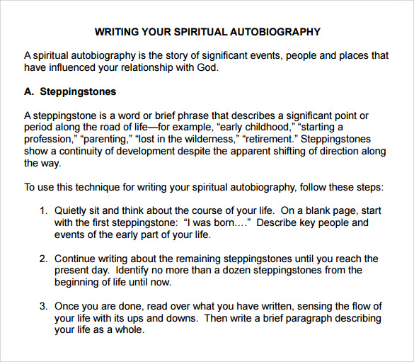 spiritual autobiography template