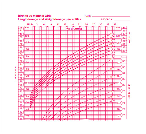 baby size graphical chart