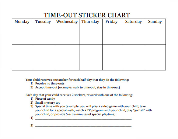 time out sticker chart