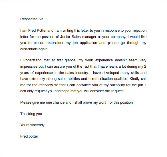 Sample Rejection Letter After Interview - 9+ Download Free 