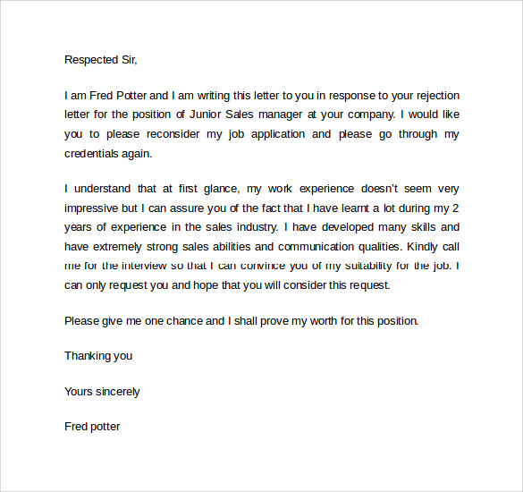 Rejection Letter Examples For After an Interview