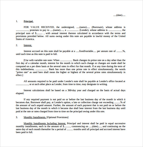 secured promissory note template