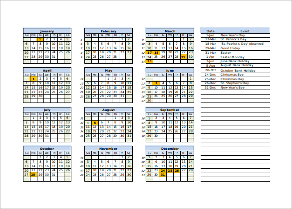 FREE 36+ Calendar Templates in MS Word | Excel | PDF | PSD | InDesign ...