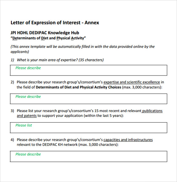 How to write eoi template