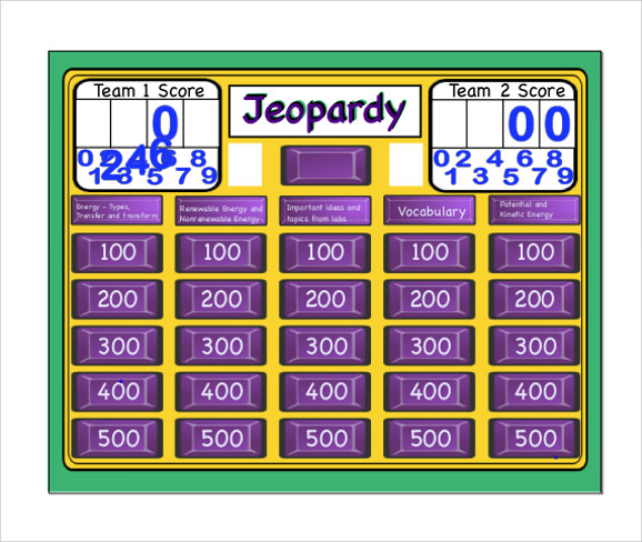 Jeopardy Powerpoint Game Template