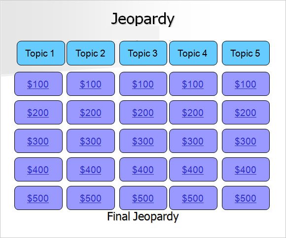 jeopardy game template free pdf