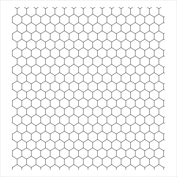 hexagonal plain graph paper template