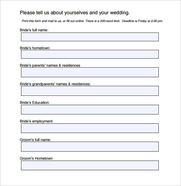 downloadable wedding announcement template