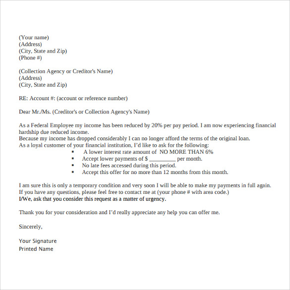 hardship letter for template financial Financial Letters  9 Hardship  Download Sample Free