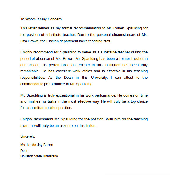 Reference Letter For Child Care Collection Letter Template Collection