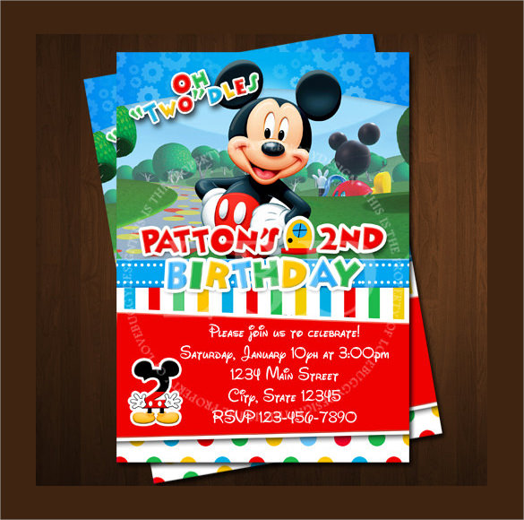 FREE 8+ Sample Mickey Mouse Invitation Templates in PDF PSD MS Word