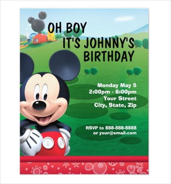 mickey mouse birthday invitation